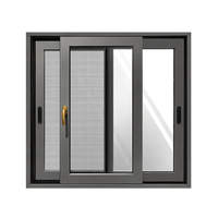 Maßgefertigtes Aluminium-Schiebefenster Aluminiumlegierung 2-3 Spurig Doppelverglasung Gehärtetes Glas Thermisch Getrennt Pulverbeschichteter Rahmen