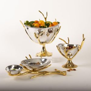 Plateau de service décoratif moderne en fer avec poignée florale artistique pour la maison, l'hôtel et les événements - Product Image 6