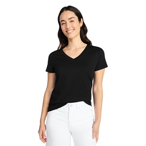 Women's Pus Size Stylish Casual T Shirts Custom Design Stylish Solid Color V Neck Slim Fit Casual Short Sleeve T Shirt For Women - Product Image 6
