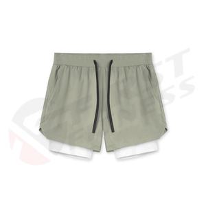Vêtements de sport respirants à séchage rapide avec poche zippée à l'arrière, shorts de course, shorts de sport décontractés pour hommes, 100% coton - Product Image 2