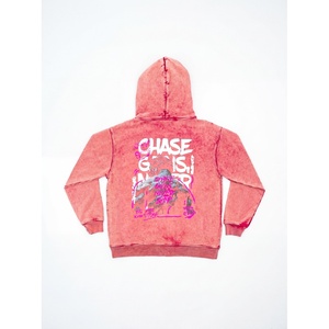 Sweat à capuche zippé vintage délavé pour homme, coupe oversize, style streetwear décontracté, uni, avec poche kangourou - Product Image 2