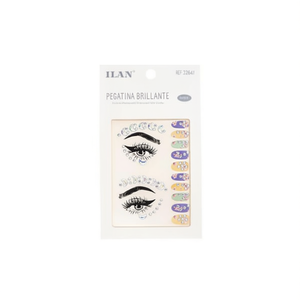 ILAN Adesivi glitterati per viso, occhi e unghie, fogli decorativi rimovibili 32641 - Product Image 1