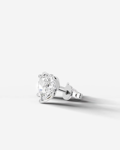 KARATS Fashion Heart Cut VVS Moissanite Claw Setting <b>Stud</b> Earrings 925 Sterling <b>Silver</b> Plated GRA Certified Classic Unisex - Product Image 5