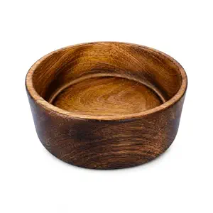 Bol à salade en bois d'émail de manguier avec fourchette et cuillère à salade – Élégance écologique – Bols en bois émaillé pour maisons modernes - Product Image 3