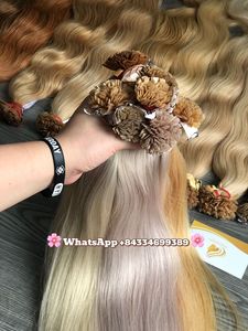 Extensions de cheveux 100% Remy vietnamiennes à la kératine, 8-32 pouces, 100 grammes, style vague d'usine, prix de gros - Product Image 5
