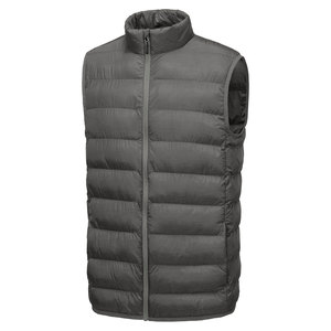 <b>Men's</b> <b>Black</b> Stand Collar Puffer <b>Vest</b> Zipper Closure Windproof Casual Winter Solid Color Polyester Shell Regular Length - Product Image 5