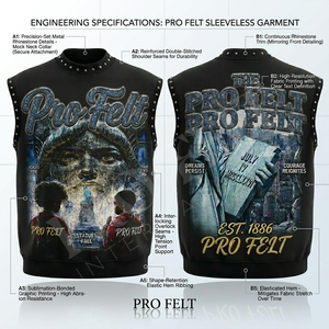 Men's Clothing Customized Graphic Embroidery Sleeveless Tank Top Streetwear Casual Summer Gym Unisex Fashion T Shirts OEM ODM - Product Image 3