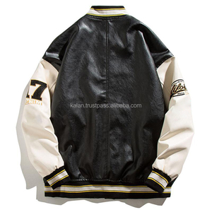 Veste universitaire sur pied personnalisée pour hommes de la plus haute qualité en cuir de buffle véritable tanné Chenille broderie Design hiver Letterman - Product Image 2