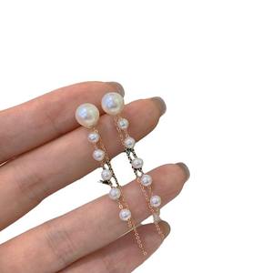 Edison Purple <b>Pearl</b> <b>Earrings</b> in Natural Color 12-11mm G18k Gold with 12-11mm G18k Gold 12-11mm G18k Gold Charm purple Gift Box - Product Image 5