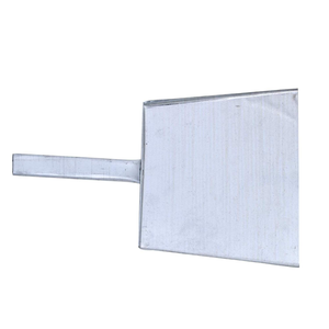 Heavy Duty Metal Dust <b>Pans</b> with Long <b>Handle</b> and Natural Plant Material Broom Head-Stand up Design for Home Garage Lobby Yard - Product Image 2