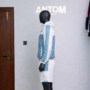 Windproof Breathable Casual <b>Men's</b> Short Zipper Hoodie and Shorts Set Training Jogging Wear Custom Logo Cotton <b>Summer</b> Adult - Product Image 3