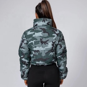 Chaqueta Acolchada con Cierre y Cuello Alto para Mujer, Resistente al Viento, Ecológica, Sostenible, de Poliéster, Color Verde Militar, Servicio OEM - Product Image 5