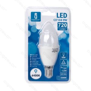 หลอดไฟ LED C37 E14 9W 6400K แสงกลางวัน 720Lm อายุการใช้งาน 25000 ชม. - Product Image 1