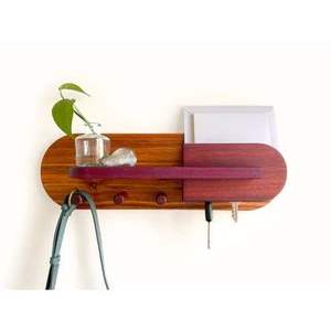 Porte-clés en bois écologique fait à la main, décoration durable pour l'entrée ; organisateur mural pour courrier et clés - Product Image 4