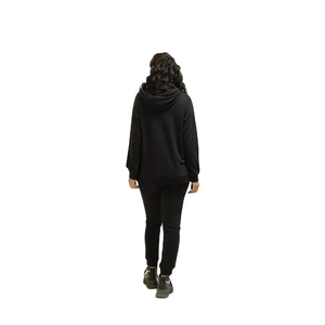 Ensemble de survêtement noir pour femmes, sweat-shirt en molleton de coton et pantalon de jogging, tenue en deux pièces, vêtements décontractés d'hiver - Product Image 4