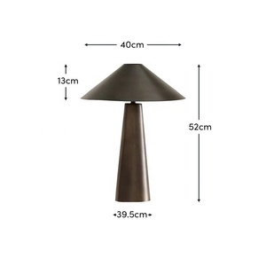 Obsidian Cone Metal Table <b>Lamp</b> with Wide Geometric Shade Premium Iron Construction Warm Ambient Lighting for Luxury Homes - Product Image 2