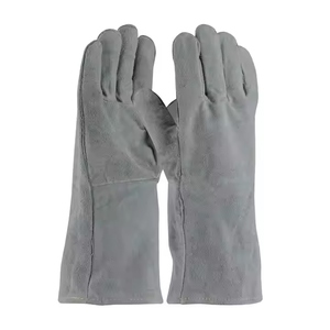 Gants de soudage en cuir de vachette de haute qualité, résistants aux flammes, aux chocs thermiques et aux étincelles, protection robuste pour les mains, gants de sécurité - Product Image 1