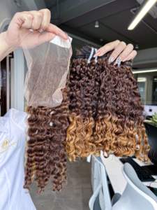 วิกผมคนแท้เวียดนามสุดหรูวิกผมสีแบบลอนสำหรับผ้าลูกไม้ใสผู้บริจาคหลายคน - Product Image 3