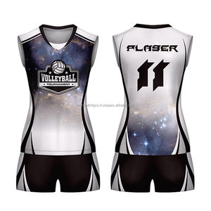 Sublimación voleibol deportes Jersey personalizado su propio logotipo nombre del equipo traje de voleibol hombres negro voleibol uniformes camisas - Product Image 1