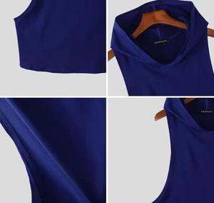 Débardeur sans manches pour homme, couleur unie, polyester tricoté, respirant, décontracté, col rond, style sportif - Product Image 6