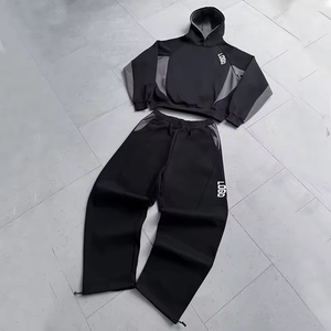 Ensemble de survêtement à capuche pour homme avec logo personnalisé, jogging en molleton, deux pièces, vêtements de sport, streetwear, fabricant de vêtements en gros - Product Image 1