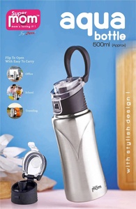 Anax 500 mL Stainless Steel Tumbler Water <b>Bottle</b> Flip Lid <b>Sipper</b> Cup Portable Silver Travel Drinkware - Product Image 2