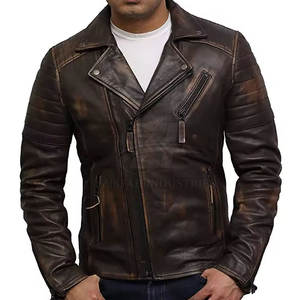 Chaqueta de cuero estilo motero para hombre, ropa de abrigo de invierno, chaqueta de cuero de moda para hombre, hecha en Pakistán. - Product Image 2