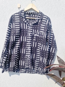 Women Cotton Pajama Set Abstract Dash Print Soft Breathable Night Suit Lounge Wear Co-ord Set Button <b>Down</b> Sleepwear - Product Image 4