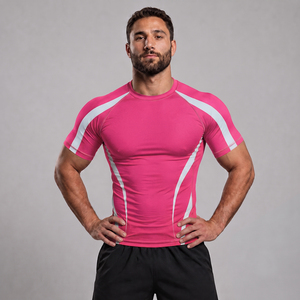 Maillot de compression à manches courtes personnalisé avec logo OEM pour hommes, imprimé par sublimation, pour MMA, boxe, entraînement en salle de sport, BJJ. - Product Image 6