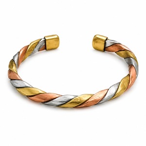 High Quality Magnetic <b>Copper</b> Brass Aluminium Braided Cuff <b>Bracelet</b> Adjustable Open Bangle Wholesale Jewelry SMARK EXPORTS Model - Product Image 1