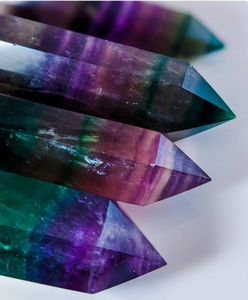 Best Quality Hot <b>Sale</b> Bulk Natural Rainbow Fluorite Tower Point | Quality with Many Snowflakes & Rainbows <b>Home</b> Decor . - Product Image 3