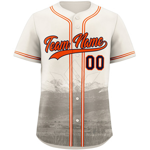 Maillot de baseball personnalisé avec impression photo, nom de l'équipe 00, sublimé, unisexe, manches courtes, respirant, en polyester, vêtements pour adultes - Product Image 1