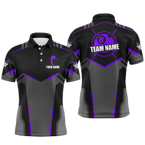 Camiseta de Billar para Hombre con Estampado por Transferencia Térmica, Nombre del Equipo Personalizado, Absorbe la Humedad, Manga Corta, 100% Poliéster, ACE Sport - Product Image 4