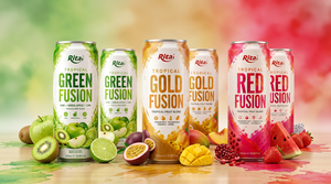 Boisson rafraîchissante Rita Brand 325ml en conserve, jus de fruits tropicaux mélangés (fusion verte), OEM ODM, fournisseur de kiwi, pomme verte et citron vert - Product Image 4