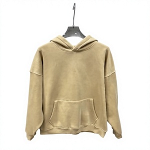 Sweat à capuche unisexe oversize en polaire vert uni décontracté - Product Image 5