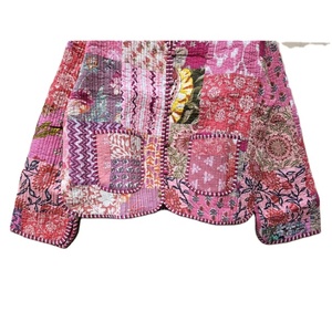 Indian Handmade Vintage Soft Cotton Patchwork Regular Quilted Reversible Eco-friendly <b>Jacket</b> <b>Women</b> Winter <b>Lightweight</b> comfort - Product Image 5