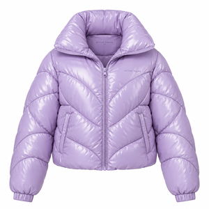 Chaqueta Acolchada de Burbujas para Mujer de Alta Calidad, con Logotipo Personalizado, Corte Ajustado, Casual, Otoñal, Ecológica, con Cuello Alto y Cálida - Product Image 5