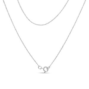 Collana con Pendente in Oro Bianco 14K, 1/2 Carati di Diamanti Taglio Rotondo, 7 Pietre a Grappolo Floreale, 18 Pollici (Colore H-I, Purezza I1-I2) - Product Image 3