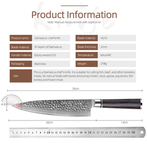 Cuchillo de Chef Japonés Forjado a Mano, de Acero al Carbono Afilado como una Navaja, con Mango de Madera Hecho a Mano, Fabricante OEM ODM - Product Image 5