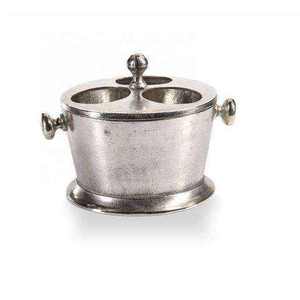 Vintage Round Stainless Steel Ice Bucket With <b>Lid</b> And Knob Handles Rust Resistant Beverage Cooler ice Bucket - Product Image 1