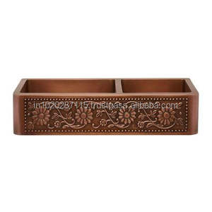 Évier de cuisine en cuivre à cuve unique de style ferme artisanal avec une finition martelée élégante et un design rustique antique - Product Image 5