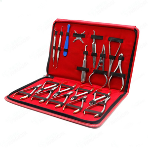 Juego de Instrumentos Quirúrgicos Dentales de 18 Piezas, Acero Inoxidable Manual, Certificado CE Clase I, Kit de Herramientas de Ortodoncia, Estuche Rojo - Product Image 3