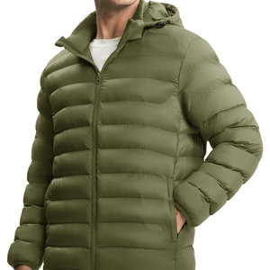 <b>Men</b> Custom Logo High Quality 100% Nylon Puffer <b>Jackets</b> Front Hooded Collar Regular Wear Adults Streetwear Winter Cheap Price - Product Image 3