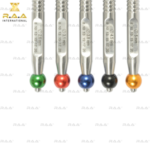 Ensemble de 5 Osteotomes Sinusculaires à Pointe Concave Courbée (Droits 2.6mm 3.1mm 3.8mm 4.5mm 5.0mm) Instruments d'Implantologie Dentaire - Product Image 2