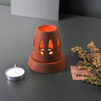 Lampe à bougie chauffe-plat en céramique artisanale ARDHA, écologique, forme personnalisée (minimaliste contemporain) pour la décoration intérieure, le bureau et la salle à manger