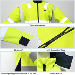 Chaleco de Seguridad Reflectante de Alta Visibilidad Profesional, Ropa de Trabajo con Logotipo Personalizado, Chaleco Térmico Inteligente, Uniformes de Bombero - Product Image 4