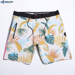 Men's Floral Print Board Shorts Quick Dry Drawstring Waist Casual Swim Trunks Spandex Nylon Knitted Fabric - Product Image 4