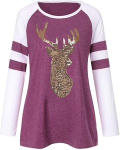 Unisex Merry <b>Christmas</b> Raglan Sleeve Long Sleeve Color Block Front Logo Eco-Friendly Breathable <b>T</b>-<b>Shirt</b> - Product Image 5