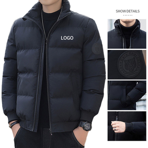 High Quality Breathable Fleece Puffer <b>Jacket</b> Men Custom Logo Winter Streetwear Trap <b>Star</b> Plus Size Stand Collar Polyester/Cotton - Product Image 3