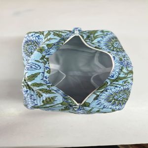 Quilted Cotton Travel & Daily Use <b>Drawstring</b> <b>Toiletry</b> <b>Bag</b> Set of 3 Makeup <b>Bag</b> WashBag - Product Image 3